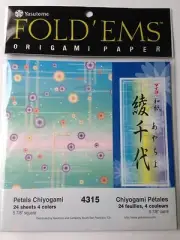 Yasutomo Fold'Ems Origami Petals Chiyogami 4315 5-7/8" square - 24 shts - NEW