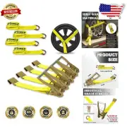 Premium Lasso Style Car Tie Down Straps - Perfect for Safe Vehicle Transport