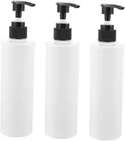 ETHZZLE 3pcs 250ml Refillable Airless Ing Pump Bottle for Travel Home Shampoo Dispenser Bottles White Black