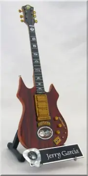 JERRY GARCIA Miniature Guitar Replica Grateful Dead ROSEBUD w/ Guitar Pick