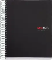 43007 Spiral Notebook 8 Colours, 200 College Ruled, Black (6" X 8")