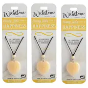 3PK Wishstone Honey Jade Heart Pendant Necklace Stone of Tranquility Jewellery