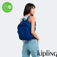 在飛比找Yahoo奇摩購物中心優惠-Kipling 夏日靛青藍上方拉鍊後背包-DELIA