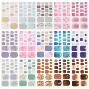 22tips/sheet 5D Stickers Glitter Artificial Toe Nails Full Cover Foot