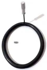 7.5" 8mm Elliptical Locking Matte Black Titanium Over Stainless Anklet, Bracelet