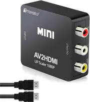 T Tersely RCA to HDMI, AV to HDMI, 1080P Mini RCA Composite CVBS Video Audio Converter Adapter Supporting PAL/NTSC for PC Laptop Xbox PS4 TV STB VHS V