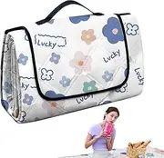 Beach Picnic Blanket - 78x78Inch Large Picnic Blanket with Handle - Waterproof Washable Mattress Rug Pad Bedding Camping Hiking Music Festival RV Travel Beach Lawn Grass Parks Patio Outdoor