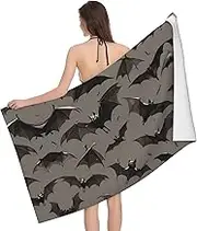 VPPUR Halloween Bats Grey Print Camping Bath Towel 52 x 32 in Soft Highly Absorbent Quick Dry Towels for Bathroom