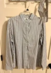 Vintage Stateline tack women's SHOW SHIRT Grey stripes Size 16 w stock tie