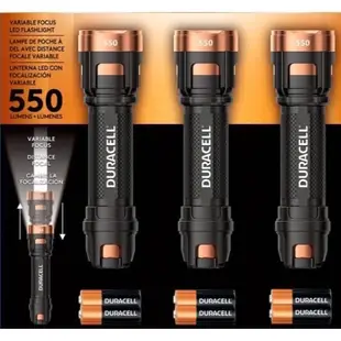 DURACELL 550流明LED手電筒3入