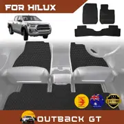 6D Diamond Car Floor Mats for Toyota Hilux Double Cab 2015-Current Full Set - Heavy Duty Carpet Liner