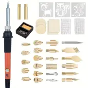 37Pcs Pyrography Wood Burning Kit for Beginners, Adjustable Professional Wood Bu
