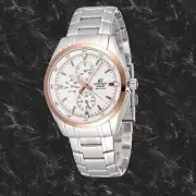 Casio EF-338DB-7A Men's Edifice White Analog Watch Steel Multi-Dial 100M WR