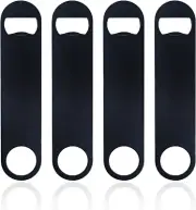 4 PACK Stainless Steel Flat Bottle Opener, Beer Bottle Opener, 7Inch, with Exqui