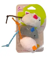 Chew Toy Soft Linen Cat Mice Cat Plush Mouse Catnip Interactive Kittens 3pcs