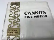 Vintage Canon Fine Muslin Twin Size Bed Sheet 72x108 New