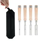 4PCS Semicircle Chisel Set, Wood Carving Hand Chisel Tool Set Woodworking Gou...