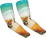 [FHEDVBN] Turtle starfish Arm Sleeves Compression Arm Covers for Men Women Outdoor Sun Sleeves Cooling Sports Sleeve, Black