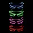 El Wire LED Light Up Glasses Neon Glow Party Rave Flashing Shutter Shade Eyewear