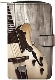 [LQWOK] Wallet, Guitar Pictures Printed Wallet,travel Wallet,durable Wallet,portable Wallet,universal Wallet,leather Wallet, Guitar Pictures, 19.7x11x3.5cm, Modern