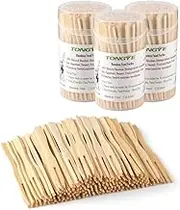 [3 Packs of 110 PCS] 3.5 Inch Appetizer Forks, Mini Cocktail Forks, Bamboo Toothpicks, Wooden Food Picks for Fruit, Charcuterie Accessories