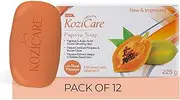 Kozicare Papaya Soap | Dark Spot Remover & Glowing Skin | Kojic Acid, Olive Oil & Papaya Extract | Moisturizing for Face & Body | Natural Brightening Papaya Soap for Men & Women – 75gm (Pack of 12)