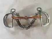 5" Showman Stainless Copper Mouth Kimberwick Jointed Uxeter Snaffle Bit w Chain