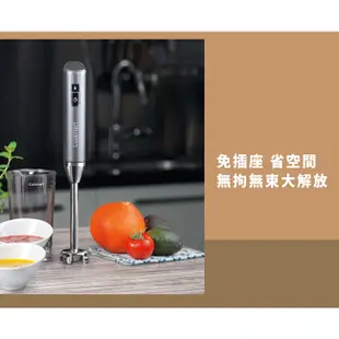 【美國Cuisinart美膳雅】無線充電攪拌棒 RHB-100TW(附打蛋器、切碎器、專用杯)｜官方旗艦店