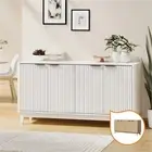 Oikiture Buffet Sideboard Storage Cabinet 4 Doors Cupboard Pantry Hallway Table
