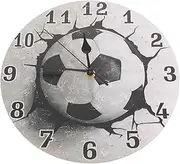 HANABASS Creative Soccer Wall Clock Decorative Silent Non Ticking Design for Bedroom Living Room Office Modern Ball Wall Clock for Home Decor