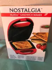 Nostalgia MyMini Sandwich Maker Brand New In Box Red in Color
