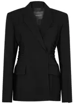 Mugler Oversized Lace-up Twill Blazer - Black - 36 (UK8 / S) 36 (UK8 / S)