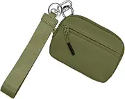 [Generic] Keychain Wallet Women, Credit Card Wallet, Waterproof Nylon Key Ring Wallet, Compact Credit Card Wallet with Hand Strap for Protection and Safety