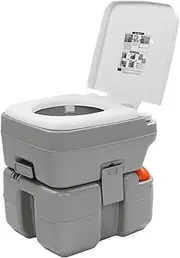 Portable Toilet with Level Indicator and CHH Piston Pump 3 Way Flushing with 5-Gallon Waste Storage Tank Leak Proof Deodorizetion Cassette Toilet Fit for RV Camping Boat