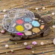 Wood bead organizer tray with lid "Turtle"