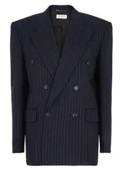 Saint Laurent Pinstriped Wool Blazer - Navy - 38 (UK10 / S) 38 (UK10 / S)