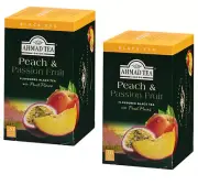 2 PACK AHMAD TEA PEACH & PASSION BLACK TEA 20 Tea Bags with FRUIT PIECES
