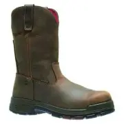 Wellington Work Boots Mens Composite Toe Waterproof Slip Resistant Brown 8.5M