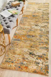 Rug Culture Rust Silky Finish Abstract Runner Rug