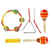 Toy Percussion Set Maracas Tambourine Harmonica 4 Piece Childs Music Play