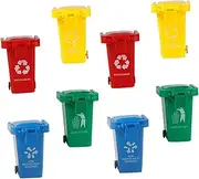 BESPORTBLE 8Pcs Push Trash Can for Plastic Garbage Bins for Creative Play for Early Learning and Imaginative Fun