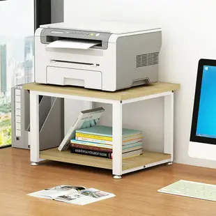 ⭐️打印機置物架帶輪落地桌面收納架辦公室桌下架子可移動創意鐵藝架 辦公文件 實木架子 事務機架 印表機架