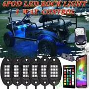 6pod RGB Golf Cart LED Light Underbody Glow Accent Neon Lamp bluetooth Control