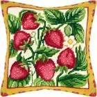 DIY Needlepoint/Tapestry Pillow Kit "Strawberry" 16x16 in / 40x40 cm