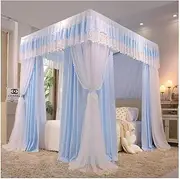 Bedroom Mosquito Net for 2m/6.5ft Bed, Luxury Bed Canopy for King Size Bed, Blackout and Dustproof Bed Curtain (Color : Style 4, Size : 2x2.2x2m)