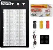GeeekPi Solderless Breadboard with Black Metal Black Plate and 560PCS U-Shape + 65PCS Pure Copper Jumper Wires for Arduino/Raspberry Pi/Prototyping/Circuit (1560 Tie-Points)
