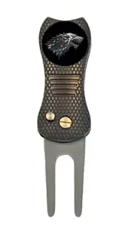 GOT House Stark Wolf Game of Thrones Golf Ball Marker + Switchblade Divot Tool