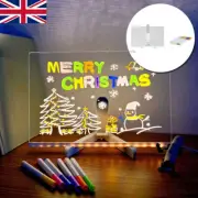 LED Note Board with Colors, Acrylic Dry Erase Board with 7 Pens for Home Office.