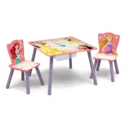 Delta Children Princess Ariel Cindrella Kids Table and Chair Set With Storage