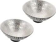 MAGICLULU 2 Pcs Silver Kung Fu Tea Cups Hat Shaped Design for Home Office Tea Parties